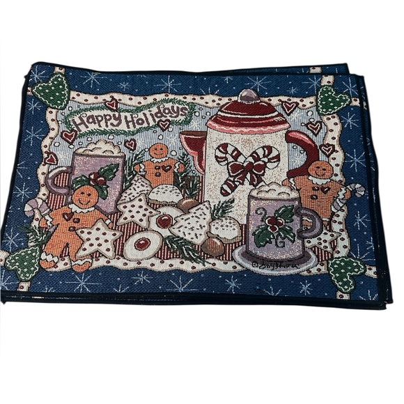Vintage christmas gingerbread‎ set of 4 placemats - Picture 1 of 5